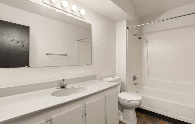a bathroom with a sink toilet and a shower