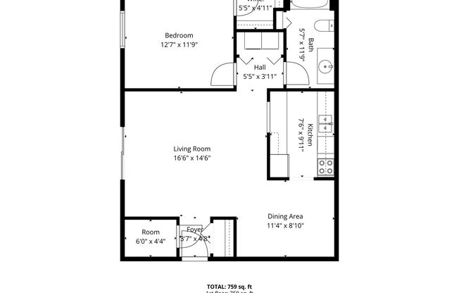 1 bed, 1 bath, 800 sqft, $1,099, Unit D5