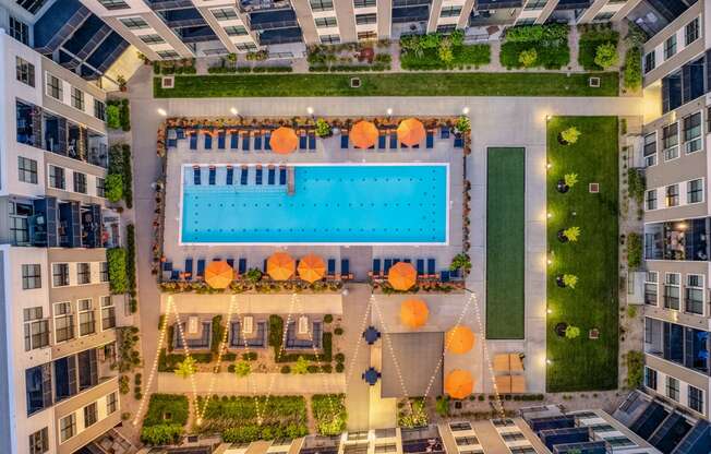 a rendering of a pool in the middle of a building