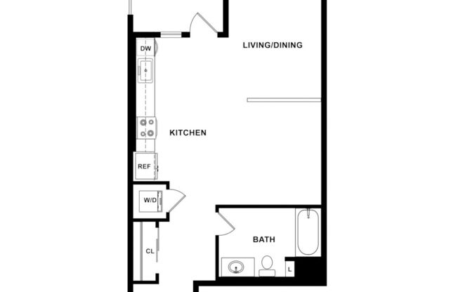Studio, 1 bath, 531 sqft, $3,065