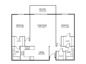 2 beds, 2 baths, 1,227 sqft, $1,960