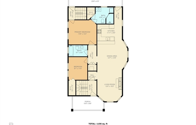 2 beds, 2 baths, 1,044 sqft, $3,400, Unit 2