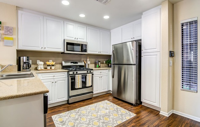 Kitchen with stainless steel appliances