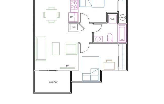 2 beds, 1 bath, 644 sqft, $1,380