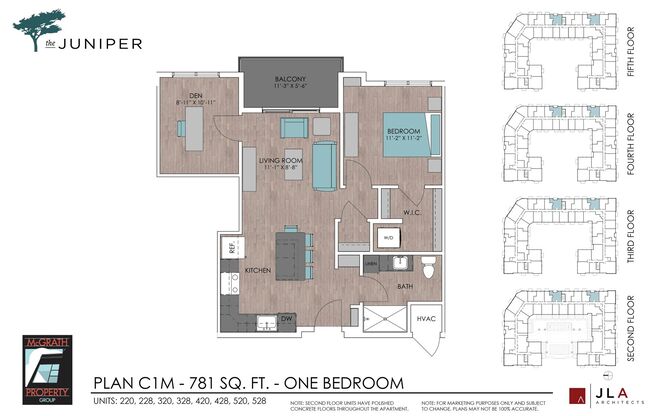 1 bed, 1 bath, 781 sqft, $1,830, Unit 220