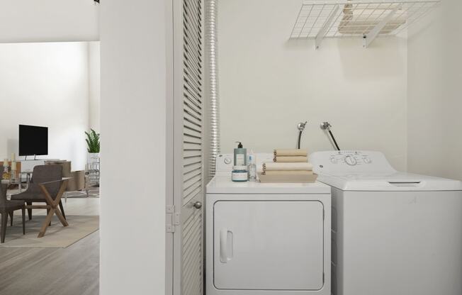 Small laundry room at San Pedro Bank Lofts, San Pedro, California 