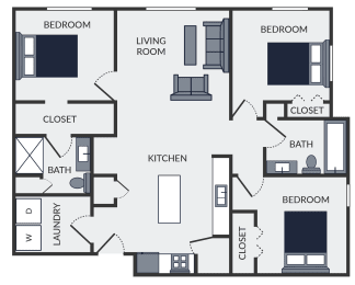 3 beds, 2 baths, 1,201 sqft, $1,355