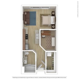 Studio, 1 bath, 499 sqft, $1,635