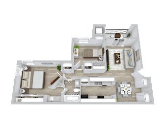 2 beds, 1 bath, 762 sqft, $991