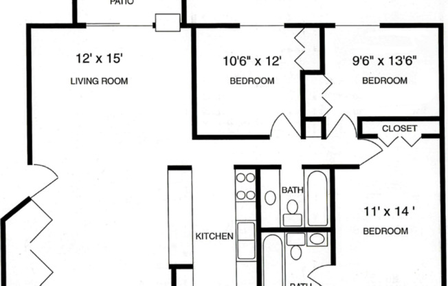 3 beds, 2 baths, 1,150 sqft, $1,985, Unit 2409-B2