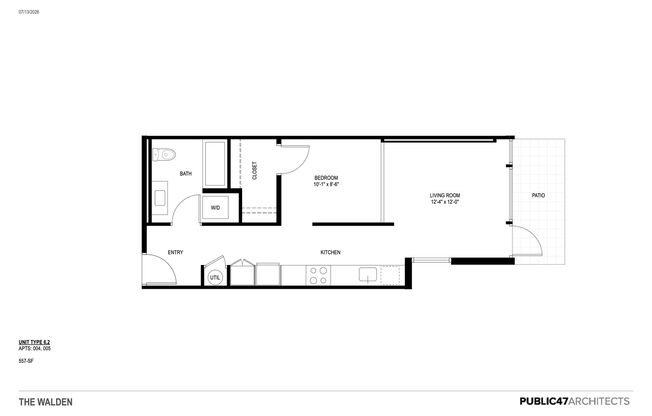 Studio, 1 bath, 422 sqft, $1,595, Unit Unit 02