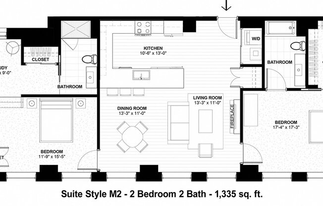 2 beds, 2 baths, 1,335 sqft, $2,815