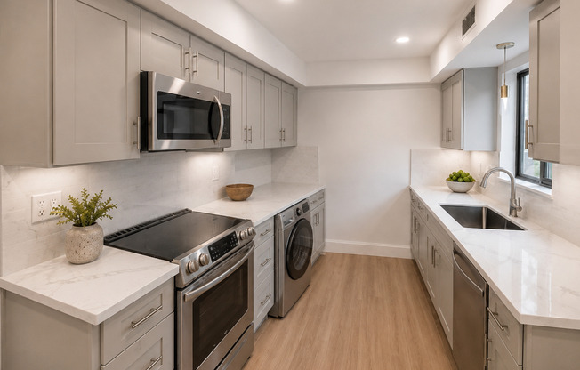 Modern Pet-Friendly 2BR in Washington Square with Parking, Balcony & In-Unit Laundry