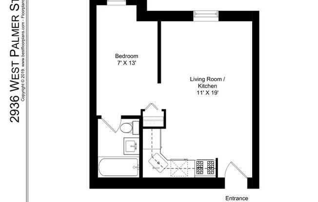 Studio, 1 bath, 421 sqft, $1,795, Unit 106