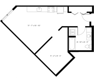 1 bed, 1 bath, 600 sqft, $2,298