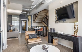 Our Apartment Building Interior Lobby at Sleek Lofts Apartments in Denver, Colorado