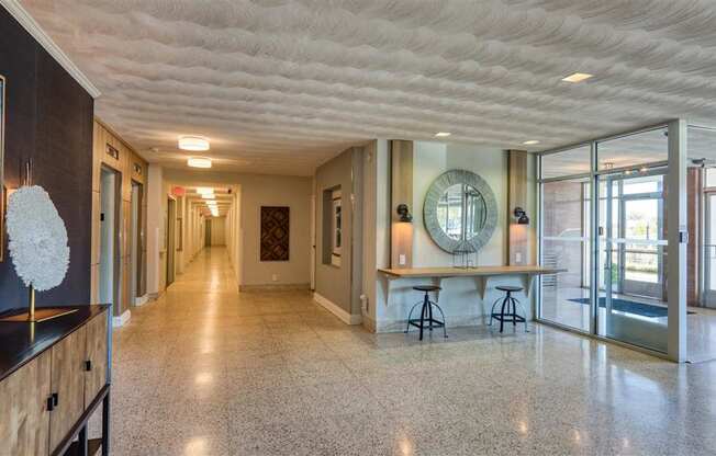 Lobby area with Warm Lighting at The Lafayette, Norfolk, VA