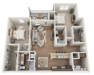 2 beds, 2 baths, 1,360 sqft, $1,430