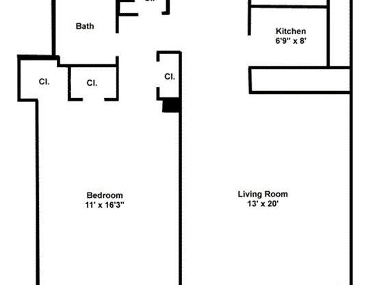 1 bed, 1 bath, 680 sqft, $3,800, Unit 7-H