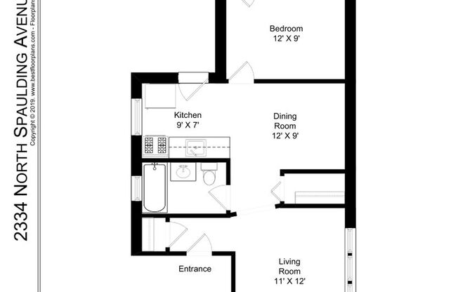 1 bed, 1 bath, 621 sqft, $1,795, Unit 2334-2B