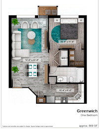 1 bed, 1 bath, 669 sqft, $1,248