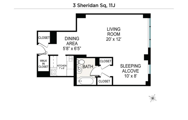 Studio, 1 bath, $3,850, Unit 11J