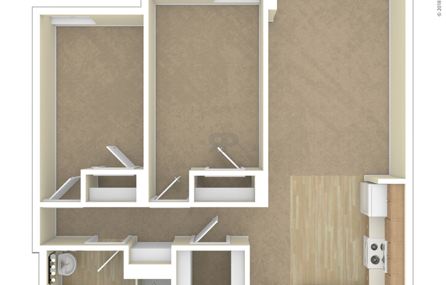 2 beds, 1 bath, 792 sqft, $1,524