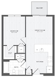 1 bed, 1 bath, 632 sqft, $2,135