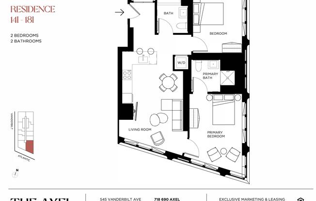 2 beds, 2 baths, $5,220, Unit 17I