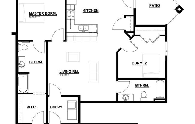 2 beds, 2 baths, 1,214 sqft, $1,519, Unit 1710-117 - B7