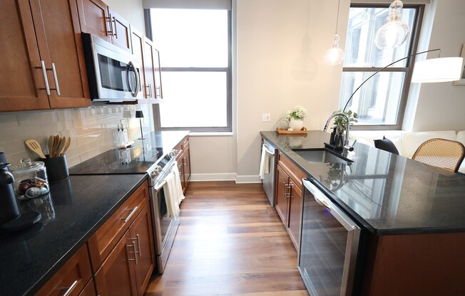Kitchen at The Terminal Tower Residences Apartments, Ohio, 44113