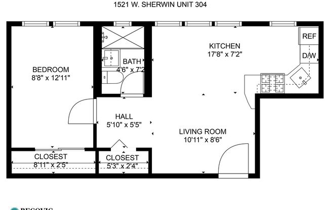 1 bed, 1 bath, 420 sqft, $1,650, Unit 304