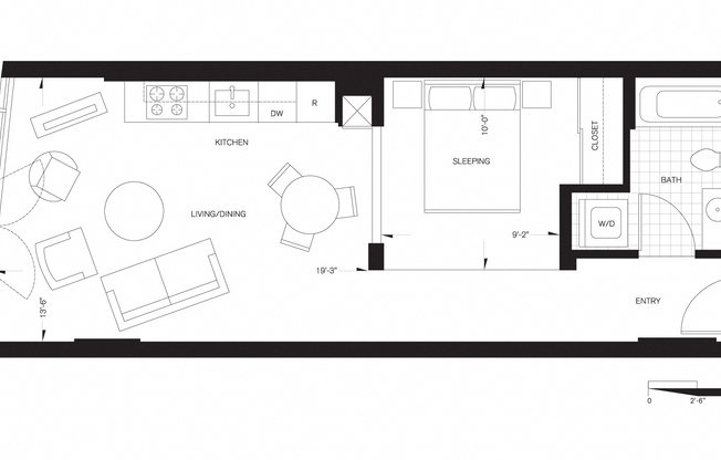 Studio, 1 bath, $1,390