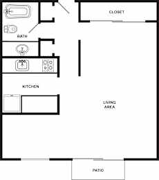 Studio, 1 bath, 448 sqft, $890
