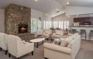 Zinfandel Village Clubhouse Seating Area & Fireplace