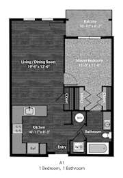 1 bed, 1 bath, 715 sqft, $1,850