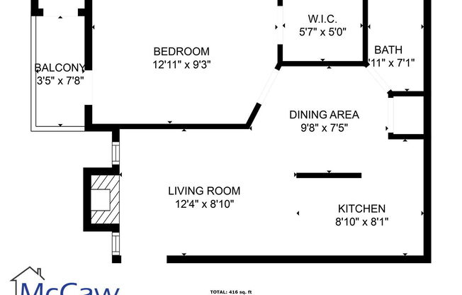 1 bed, 1 bath, 550 sqft, $1,000, Unit 323