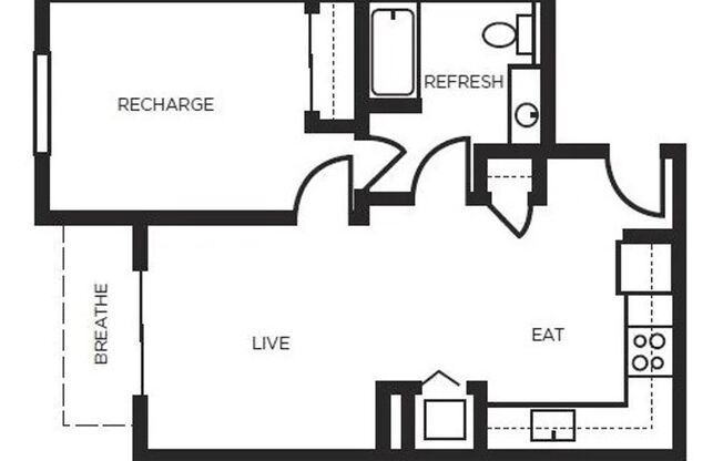 1 bed, 1 bath, 543 sqft, $2,495, Unit 208