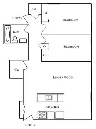 2 beds, 1 bath, 750 sqft, $1,250