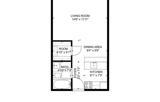 Studio, 1 bath, 425 sqft, $799, Unit 3610 - 604