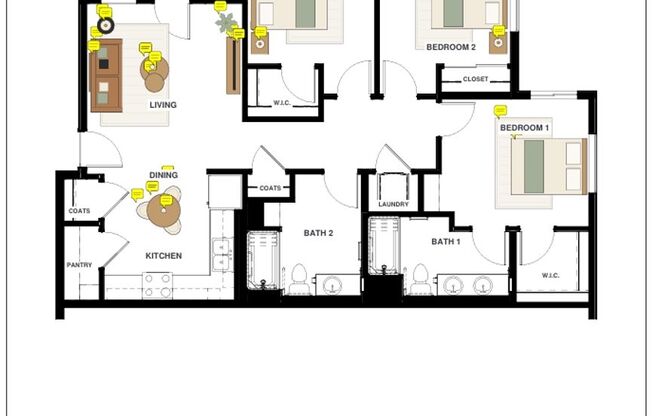 1 bed, 1 bath, 657 sqft, $1,265, Unit 1-1003