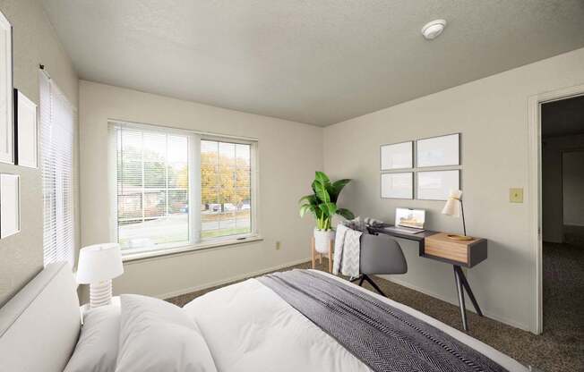 Bedroom with Large Window