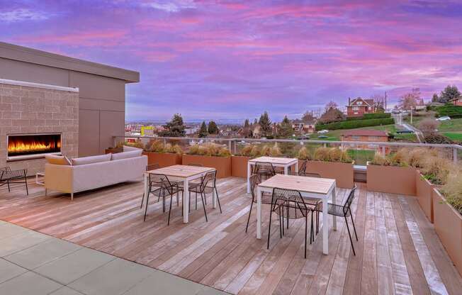 Rooftop Lounge with Gorgeous Views at The Whittaker, 4755 Fauntleroy Way, Seattle