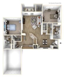 2 beds, 2 baths, 1,177 sqft, $1,634