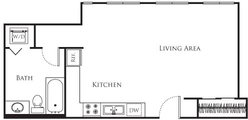 Studio, 1 bath, 518 sqft, $1,805, Unit 513
