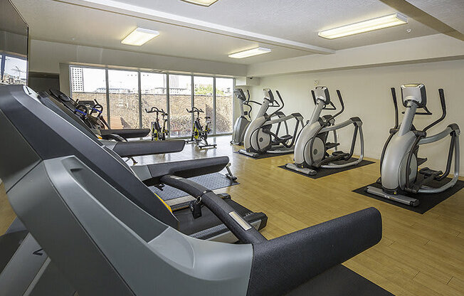 photo of the cardio room with ellipticals at The Lotus Apartments for rent in Downtown Salt Lake City, Utah