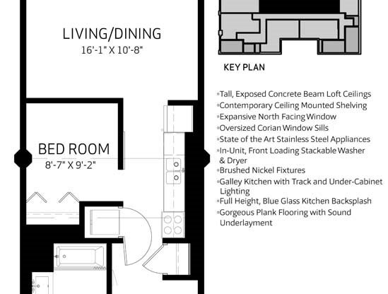 1 bed, 1 bath, 590 sqft, $1,895