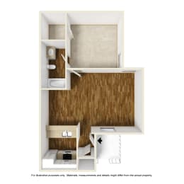 1 bed, 1 bath, 601 sqft, $853