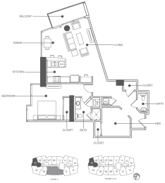 1 bed, 1.5 baths, 1,081 sqft, $2,540