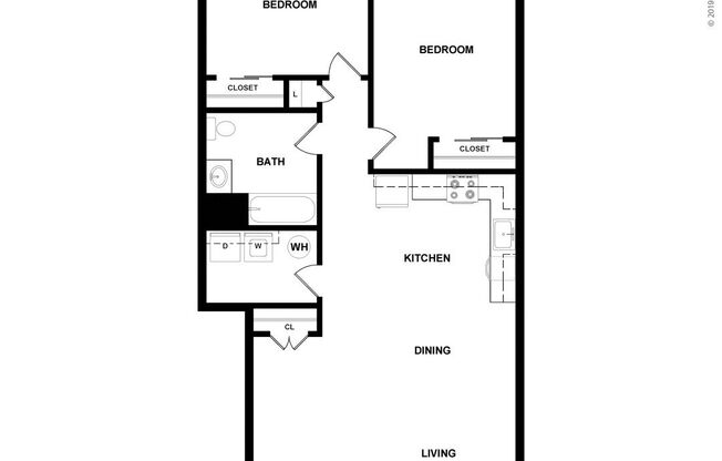 Riverside Arms - Two Bedroom One Bath - 2 bed - 1 bath - 915 sf